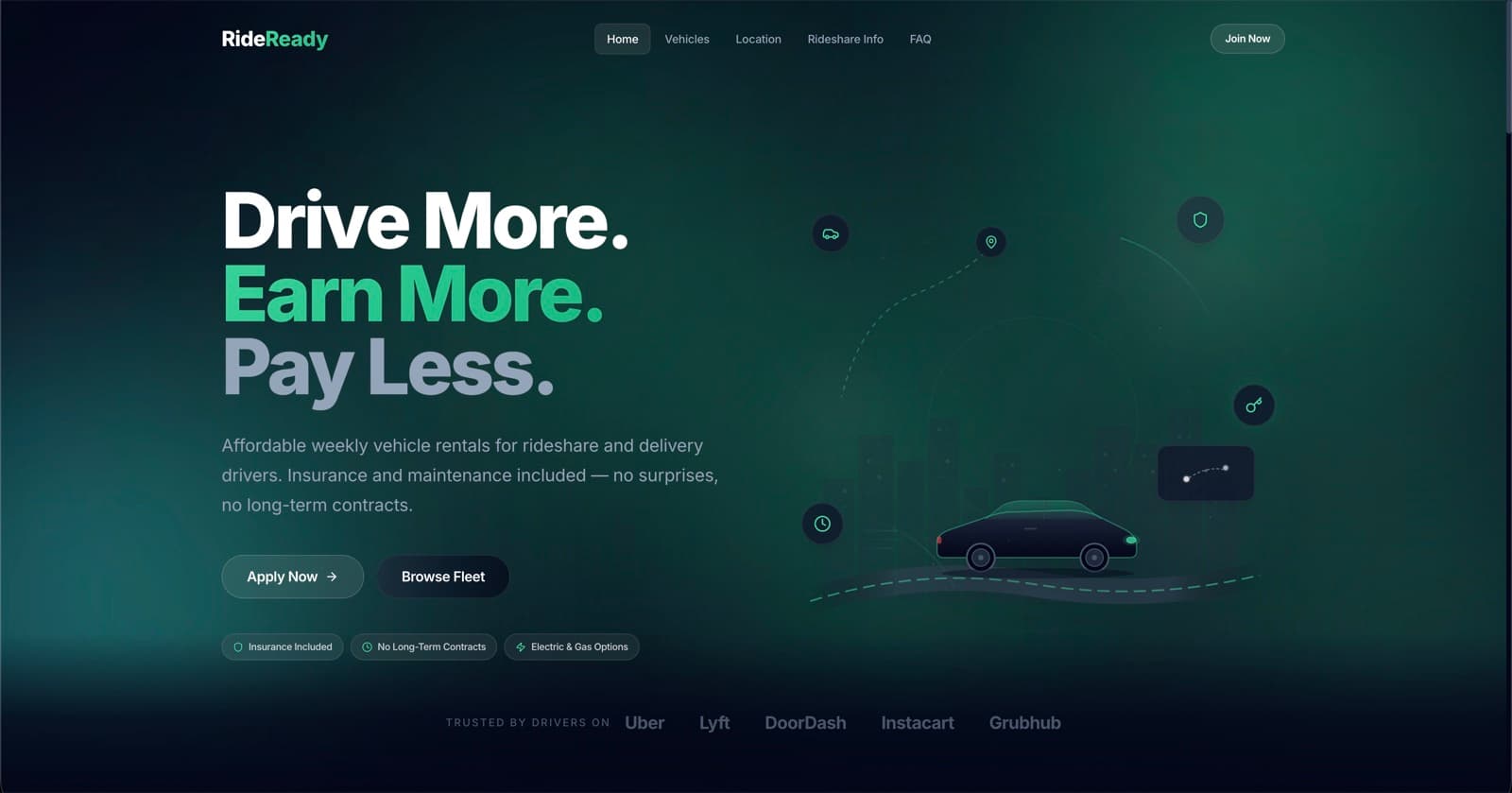 Ride Ready Rental website