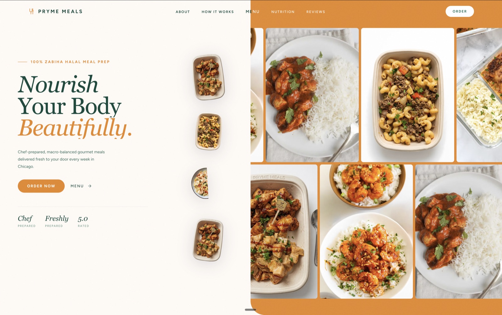 Pryme Meals website
